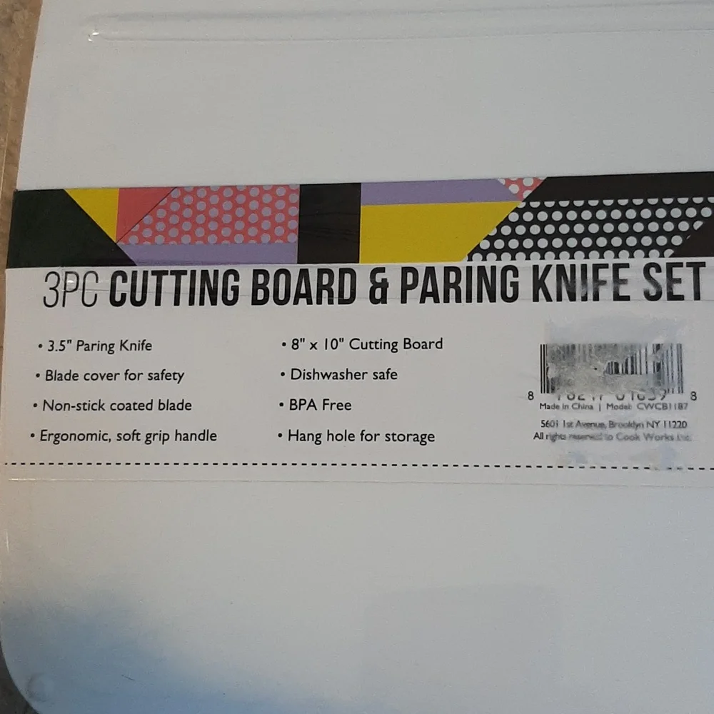 3-Piece Cutting Board and Paring Knife Set